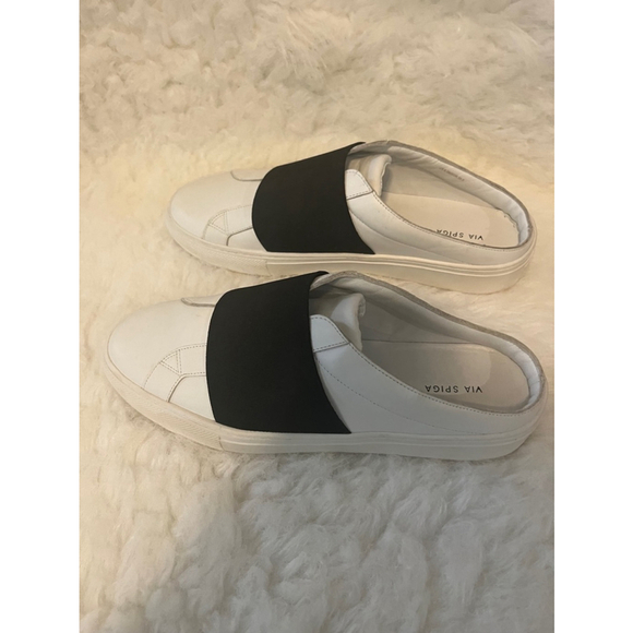 Via Spiga Women's Steele Leather Backless Slip-On Sneakers Size 8.5M - Picture 4 of 8